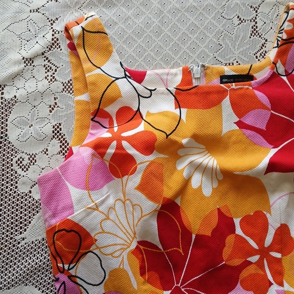 #0153 Bright Sleeveless Grace Dane Lewis Dress Size 8 - Picture 7 of 16